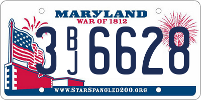 MD license plate 3BJ6628