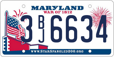 MD license plate 3BJ6634