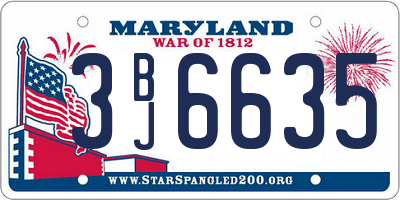 MD license plate 3BJ6635