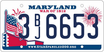 MD license plate 3BJ6653