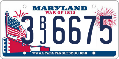 MD license plate 3BJ6675