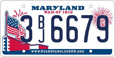 MD license plate 3BJ6679