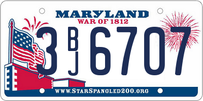 MD license plate 3BJ6707