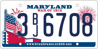 MD license plate 3BJ6708