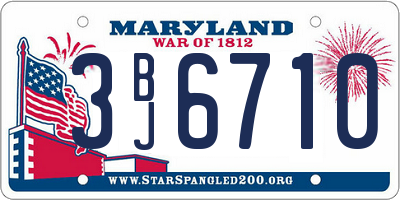 MD license plate 3BJ6710