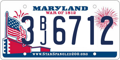 MD license plate 3BJ6712