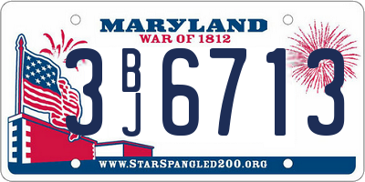 MD license plate 3BJ6713