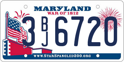 MD license plate 3BJ6720