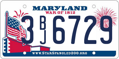 MD license plate 3BJ6729