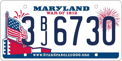 MD license plate 3BJ6730