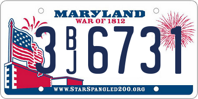 MD license plate 3BJ6731