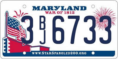 MD license plate 3BJ6733