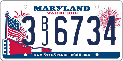 MD license plate 3BJ6734