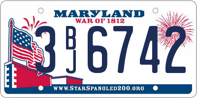 MD license plate 3BJ6742