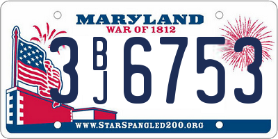 MD license plate 3BJ6753