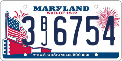 MD license plate 3BJ6754