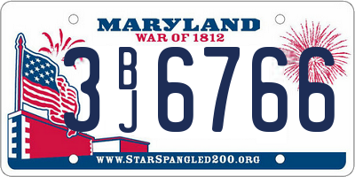 MD license plate 3BJ6766