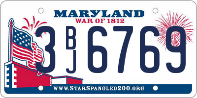 MD license plate 3BJ6769