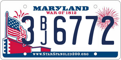 MD license plate 3BJ6772