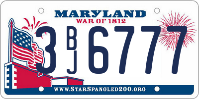 MD license plate 3BJ6777