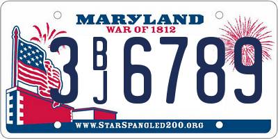 MD license plate 3BJ6789