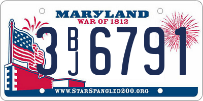 MD license plate 3BJ6791