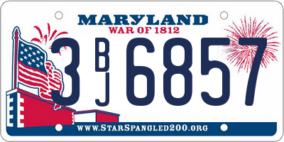MD license plate 3BJ6857