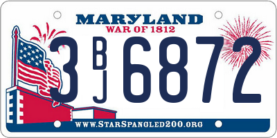MD license plate 3BJ6872