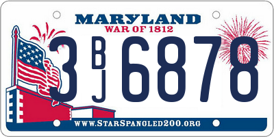 MD license plate 3BJ6878