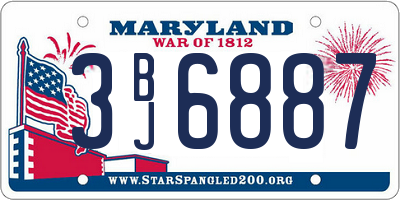 MD license plate 3BJ6887