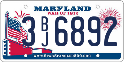 MD license plate 3BJ6892