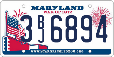MD license plate 3BJ6894