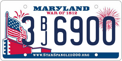 MD license plate 3BJ6900