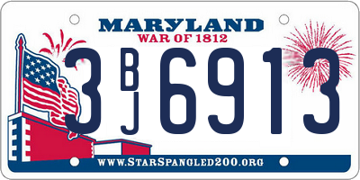MD license plate 3BJ6913