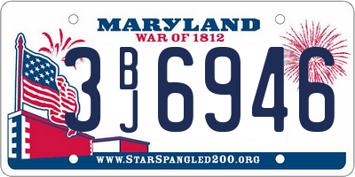 MD license plate 3BJ6946