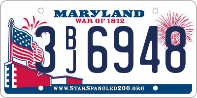 MD license plate 3BJ6948