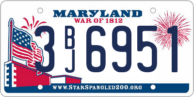 MD license plate 3BJ6951