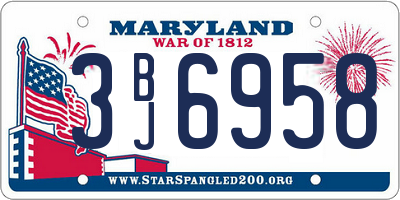 MD license plate 3BJ6958