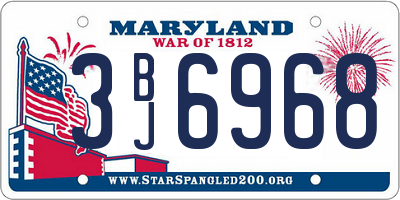 MD license plate 3BJ6968
