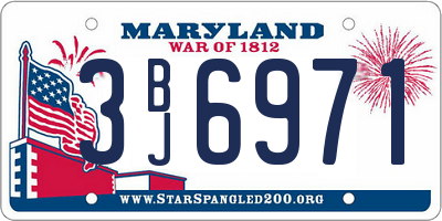 MD license plate 3BJ6971