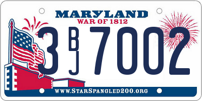 MD license plate 3BJ7002