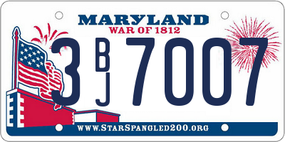 MD license plate 3BJ7007