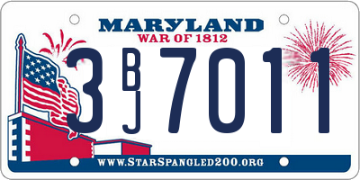 MD license plate 3BJ7011