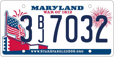 MD license plate 3BJ7032