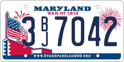 MD license plate 3BJ7042