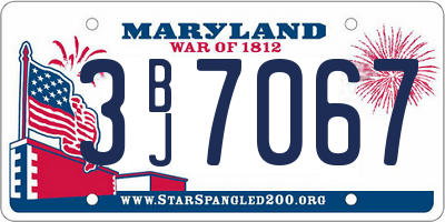 MD license plate 3BJ7067