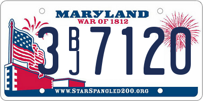 MD license plate 3BJ7120