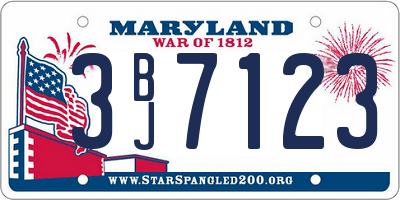 MD license plate 3BJ7123