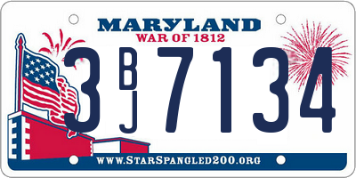 MD license plate 3BJ7134