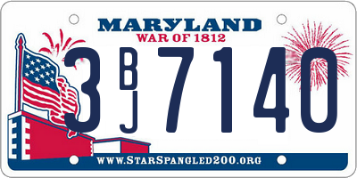 MD license plate 3BJ7140